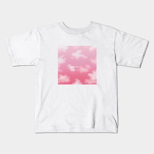 Beautiful Pink Sky with Clouds Kids T-Shirt by mil.creates